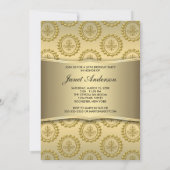 金ゴールド50歳の誕生日パーティー 招待状 (裏面)