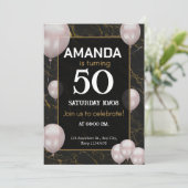 金ゴールド50歳の誕生日パーティー 招待状 (スタンド正面)