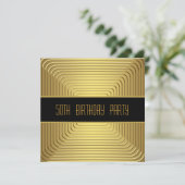 金ゴールド50歳の誕生日パーティー 招待状 (スタンド正面)