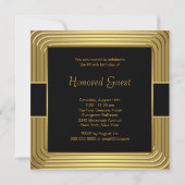 金ゴールド50歳の誕生日パーティー 招待状 (裏面)