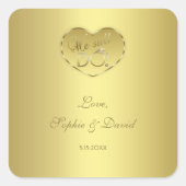 金ゴールド50結婚周年我々はまだ行う スクエアシール (正面)