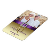 金ゴールド50結婚周年磁石パープル マグネット (左側)