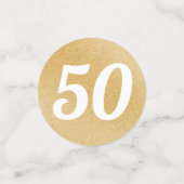 金ゴールド50結婚周年記念写真テーブル紙吹雪 コンフェッティ (スモール正面)