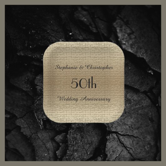 金ゴールド50結婚周年記念 ペーパープレート