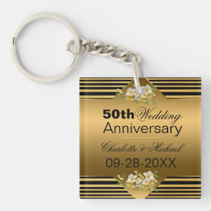 金ゴールド50結婚周年 キーホルダー
