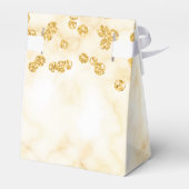 金ゴールド50誕生日サンキューフローラモダン大理石 フェイバーボックス (裏面サイド)