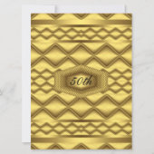 金ゴールド50誕生日記念日パーティー 招待状 (正面)