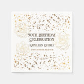 金ゴールド50誕生祝い スタンダードカクテルナプキン (正面)