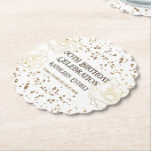 金ゴールド50誕生祝い ペーパーコースター (アングル)