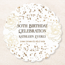 金ゴールド50誕生祝い ペーパーコースター