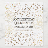 金ゴールド50誕生祝い ワインラベル (シングルラベル)