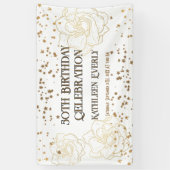 金ゴールド50誕生祝い 横断幕 (縦)