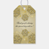 金ゴールド50th誕生日サンキューウィンターグリッター ギフトタグ (裏面)