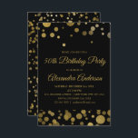 金ゴールド50th Birthday Party金ゴールド紙吹雪 招待状<br><div class="desc">金ゴールド50誕生日パーティー金ゴールド紙吹雪招待状。金ゴールドとブラック50thバースデーパーティーへの招待は、50thバースデーパーティーにモダン最適である。</div>