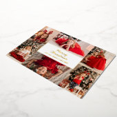 金ゴールド6写真フォトコラージメリークリスマス 箔シーズンカード (回転した状態)