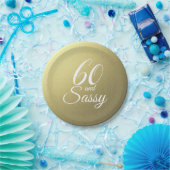 金ゴールド60および粋な誕生会 ペーパープレート (パーティー)