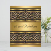 金ゴールド60と素晴らしい誕生日パーティーの招待 招待状 (スタンド正面)