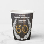 金ゴールド60結婚周年記念ダイヤモンドローレルテープ 紙コップ (裏面)