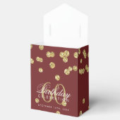 金ゴールド60誕生日サンキュー紙吹雪Burgundy フェイバーボックス (オープン)