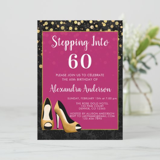 金ゴールド60誕生日パーティーへの参加 招待状 (スタンド正面)