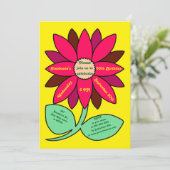 金ゴールド60誕生日赤シンプルひまわり 招待状 (スタンド正面)