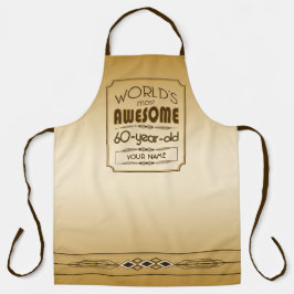 金ゴールド60誕生祝いワールドファブラス エプロン