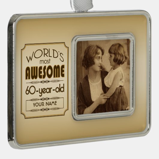 金ゴールド60誕生祝いワールドファブラス シルバープレートフレームオーナメント (右)