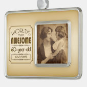 金ゴールド60誕生祝いワールドファブラス シルバープレートフレームオーナメント (左)