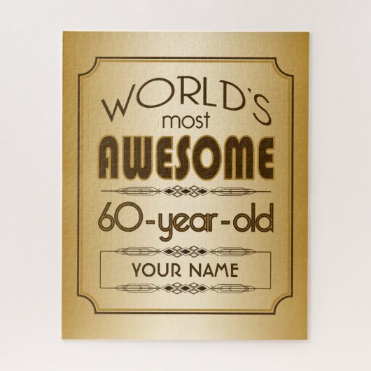 金ゴールド60誕生祝いワールドファブラス ジグソーパズル (縦)