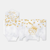 金ゴールド60th誕生日サンキューユーフローラ大理石 フェイバーボックス (折り畳みなし)