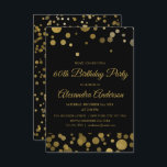 金ゴールド60th Birthday Party金ゴールド紙吹雪 招待状<br><div class="desc">金ゴールド60歳の誕生日パーティー金ゴールド紙吹雪招待状。金ゴールドとブラック60thバースデーパーティーへの招待は、60thバースデーパーティーにモダン最適である。</div>