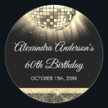金ゴールド60th Birthday Party 70's Disco Ball ラウンドシール<br><div class="desc">金ゴールド70のディスコボールステッカーで60誕生祝いを高めポップ・アートの、パーティーに色とレトロを加えしゃれているる。このシールは、ディスコをテーマにしたbashや'70sノスタルジアのtouchを注入したい任意のイベントを補完するのに最適である。このステッ鮮やかカーは、金ゴールドの陰で、エネルギーとおもしろいを醸し出す。ディスコのボールグラフィックは、ダンスフロアがライトで照らされたディスコ熱の時代に戻きらめくる。各ステッカーは機能的なアクセサリーだけでなく、70年代のエッセンスを捉えたパーティーデコールの一片である。その印象的なデザインと高品質の接着剤で、それはあなたのマイルストーンの誕生日の祭りにグルーヴとカラフルのtouchを追加する準備ができている。金ゴールド60th Birthday Party 70のディスコ祝ボールのステッカーでダンスや思い出の準備ができ、あなたの特別な日をさらに思い出に残す。</div>