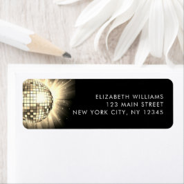 金ゴールド60th Birthday Party 70's Disco Ball ラベル