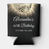 金ゴールド60th Birthday Party 70's Disco Ball 缶クーラー (正面)