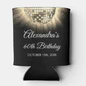 金ゴールド60th Birthday Party 70's Disco Ball 缶クーラー (裏面)