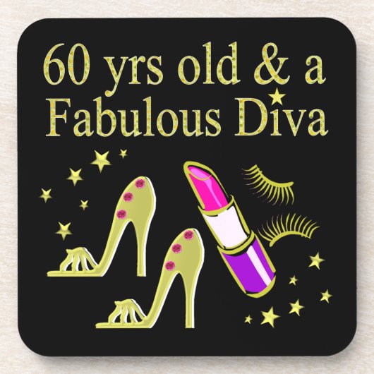 金ゴールド60YRSオールド&素晴らしいDIVA コースター (正面)