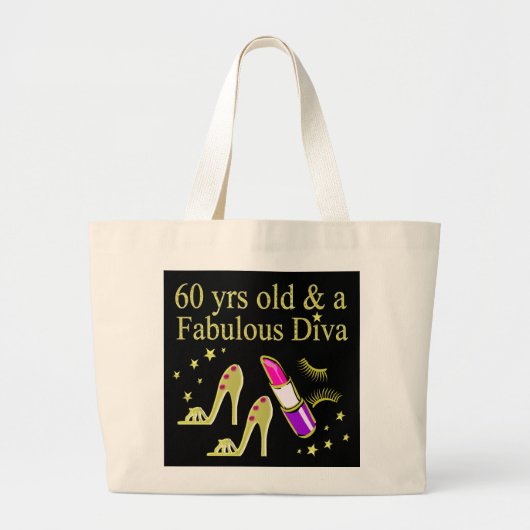 金ゴールド60YRSオールド&素晴らしいDIVA ラージトートバッグ (正面)