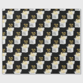 金ゴールド70誕生日バルーン（白いボックス） ラッピングペーパー (フラット)