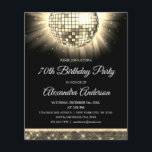金ゴールド70thバースデーパーティー70のディスコボール チラシ<br><div class="desc">70祝th Birthday Party 70's Disco Ball招待状と華やかなスタイルで！この見事な招待状は、忘れられないレトロなテーマのbashのステージを設定する。金ゴールドの輝かしい色合いで、この招待は洗練とおもしろいを醸し出す。ディスコ時代に戻るディスコのボールグラフィックは、ライトで照らされたダンスフロアの思い出を呼び起こきらめくしている。70年代のお祝いやディスコ魔法のインスパイアtouchを注入したい任意のイベントに最適な選択である。私たちの招待は、詳細をパーソナライズすることができユニーク、それはあなたのお客様に招待状に参加するためにゲストをする思い出に残る方法。目を引くデザインと印刷高品質で、華やかな70歳の誕生日パーティーの雰囲気を盛り上げる準備ができている。金ゴールド70th Birthday Party 70s Disco Ballの招待状を使って祝、ダンスをしたり、思い出を楽しんだり、あなたの節目の誕生日のお祭りにレトロな魅力のtouchを追加する。70年の人生と多くの思い出に応援来!</div>