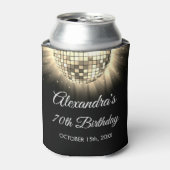 金ゴールド70thバースデーパーティー70のディスコボール 缶クーラー (缶正面)