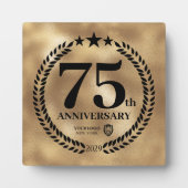 金ゴールド75周年記念ビジネスロゴ フォトプラーク (正面)