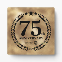 金ゴールド75周年記念ビジネスロゴ