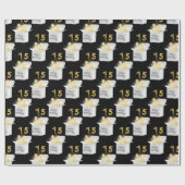 金ゴールド75番目の誕生日バルーン（白いボックス） ラッピングペーパー (フラット)