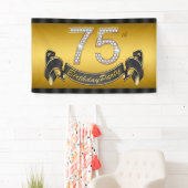 金ゴールド75th誕生日パーティー 横断幕 (インサイチュ)