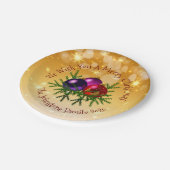 金ゴールド7"に一致するクリスマスの名前を追加 ペーパープレート (アングル)