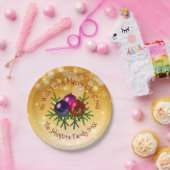 金ゴールド7"クリスマスプラットに一致する名前の追加紙 ペーパープレート (パーティー)