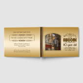 金ゴールド80誕生日ワールド最高ののカスタムフォトフレーム ゲストブック (全面)