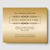 金ゴールド80誕生日ワールド最高ののカスタムフォトフレーム ゲストブック (裏面)