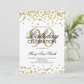 金ゴールド90番目の誕生日グリッター紙吹雪 招待状 (スタンド正面)