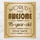 金ゴールド95誕生祝いワールドファブラス ワインラベル (シングルラベル)